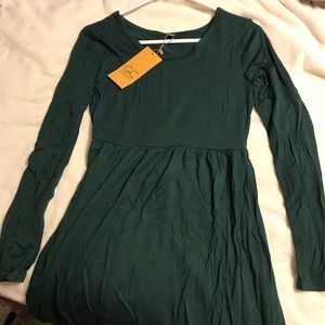 Dark green floor-length dress